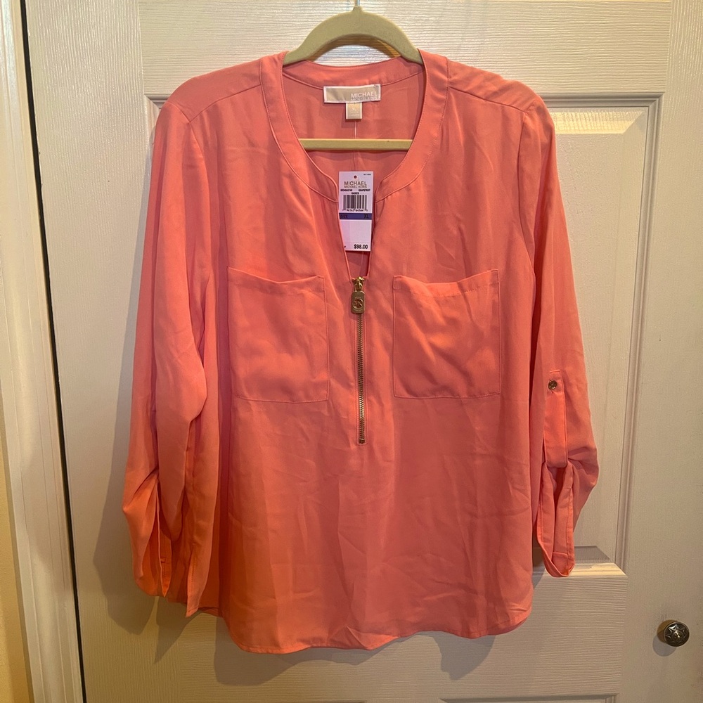 Michael Kors grapefruit color blouse/tunic